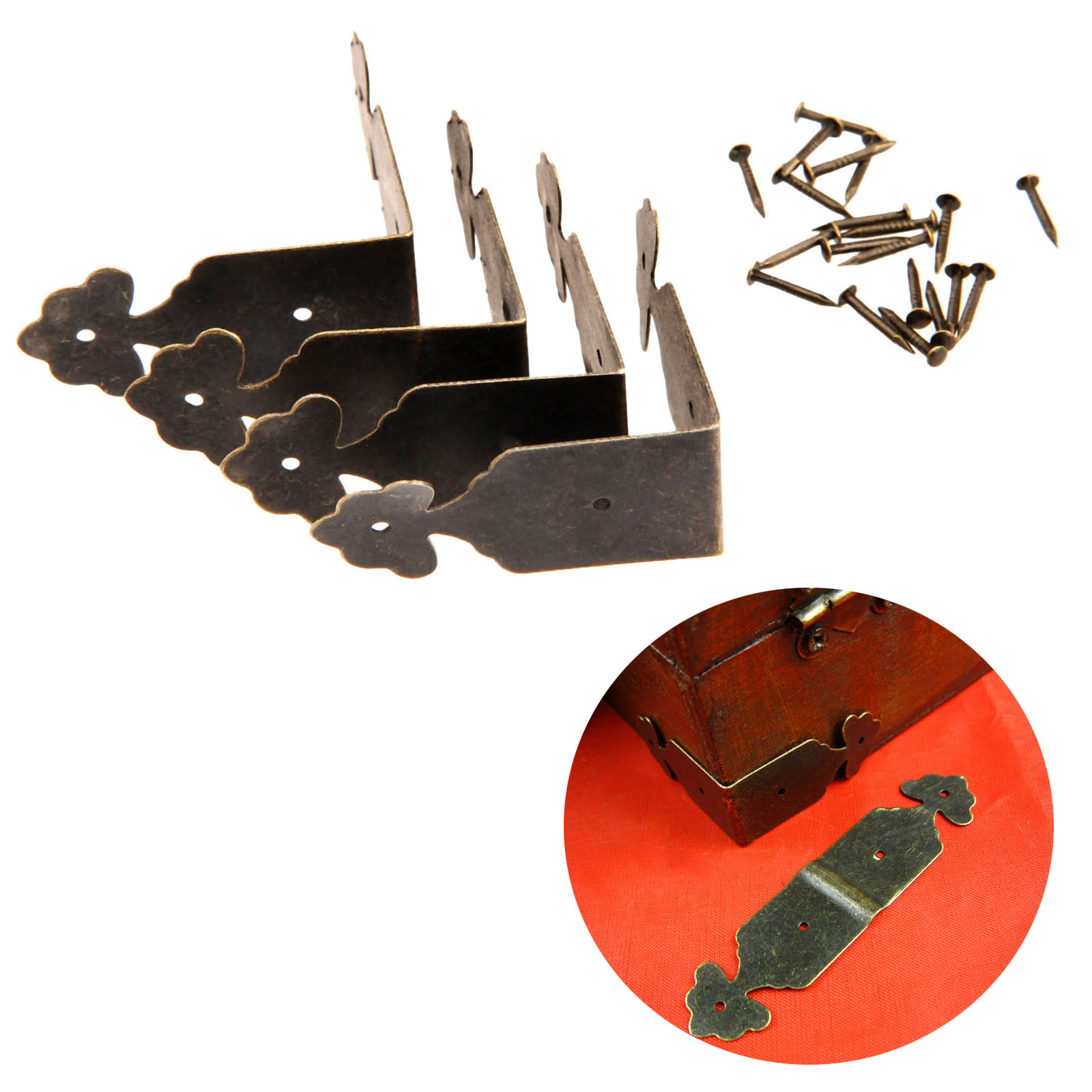 Furniture Hardware And Fittings - 4 stücke Dekorative Ecke Protektoren Eisen
