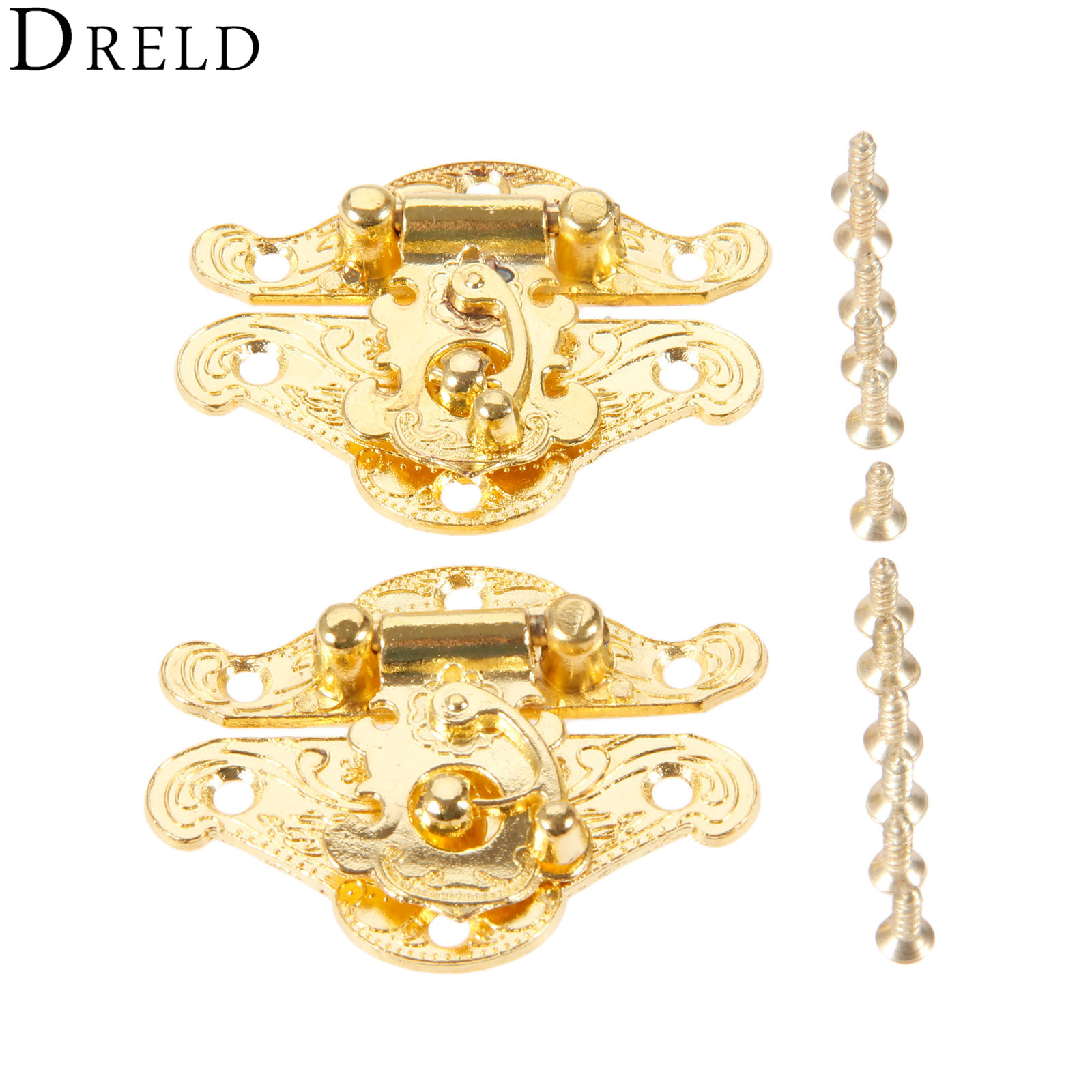 Furniture Hardware Manufacturers - DRELD 2Pcs Antike Gold Box Latch