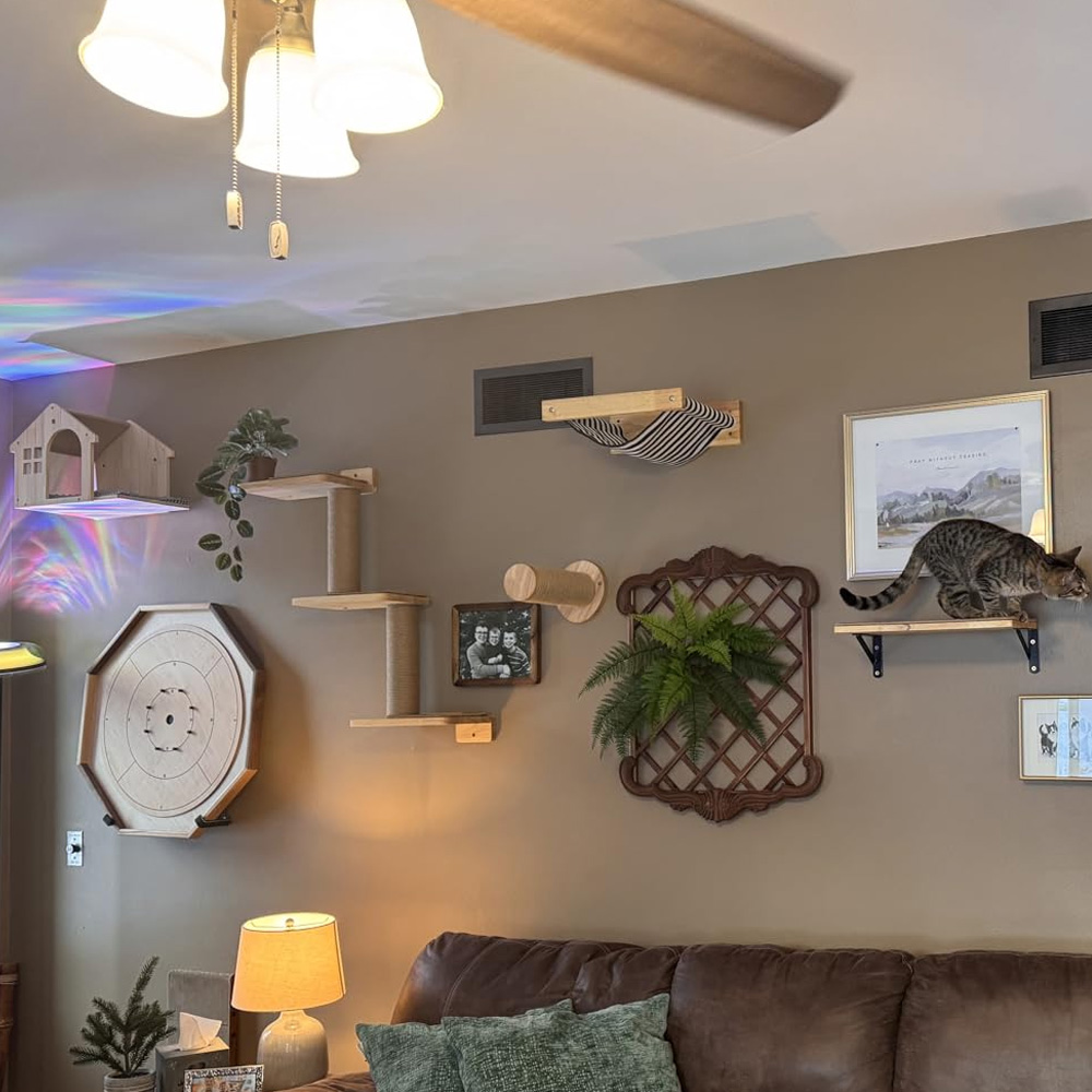Furniture Paradise & Hardware Ghaziabad By Owner - Katzenmöbel Massivholz-Hängebrücke Wandmontierte Sisal-Katzenkletterleiter Holzstufen Umweltfreundliches