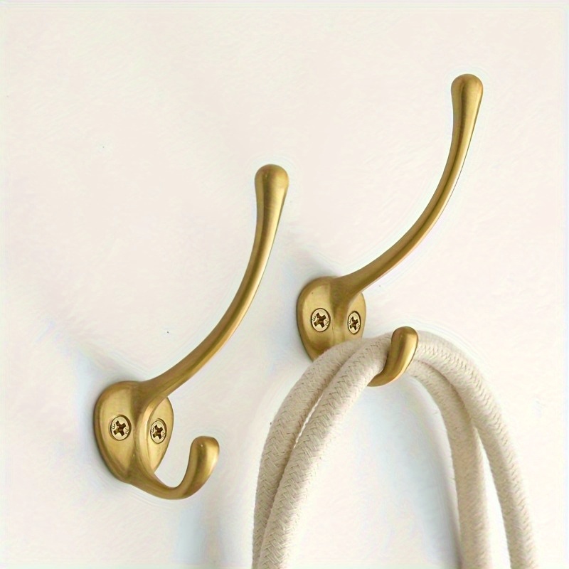 Furniture Hardware Accessories - 2 Stück robuste Kleiderhaken aus Messing